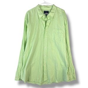 Saddlebred Shirt Mens 2XL XXL Green Longsleeve Button Down Dress Shirt